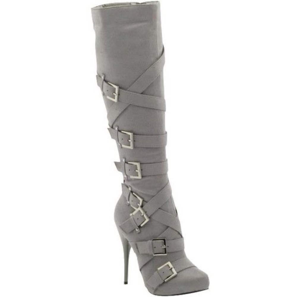🆕✨ Grey High Knee Heel Boot